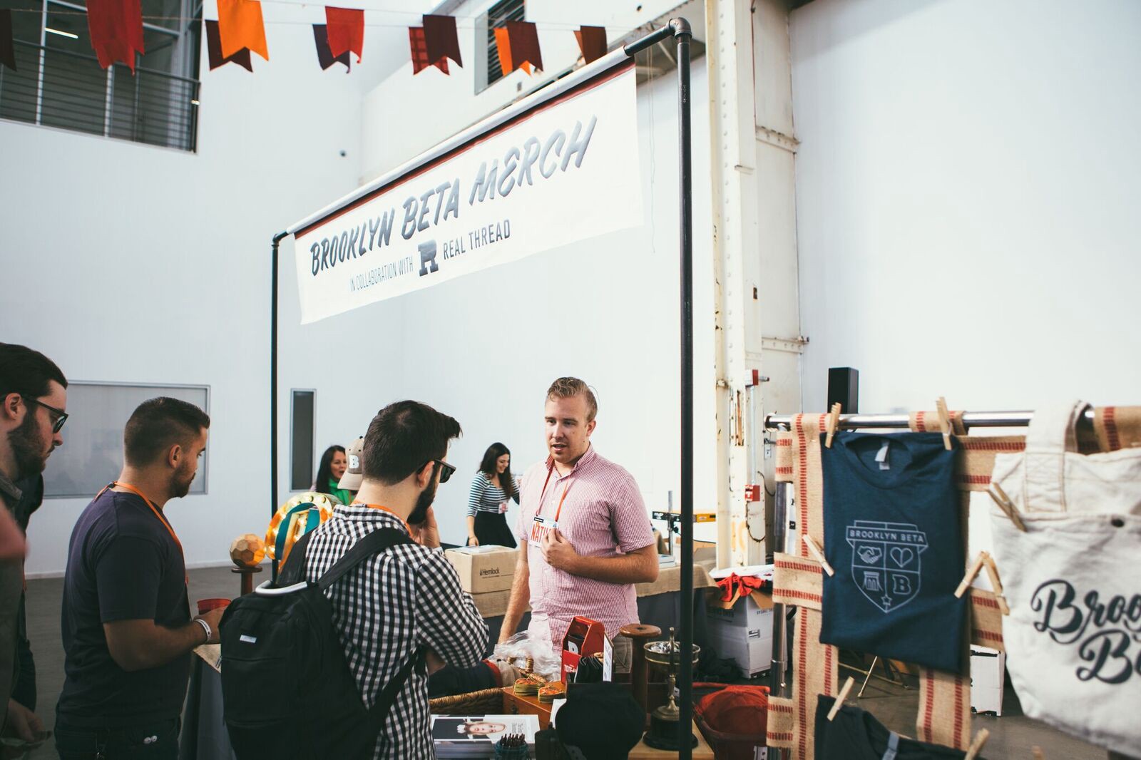 Brooklyn Beta Merch booth by Real Thread