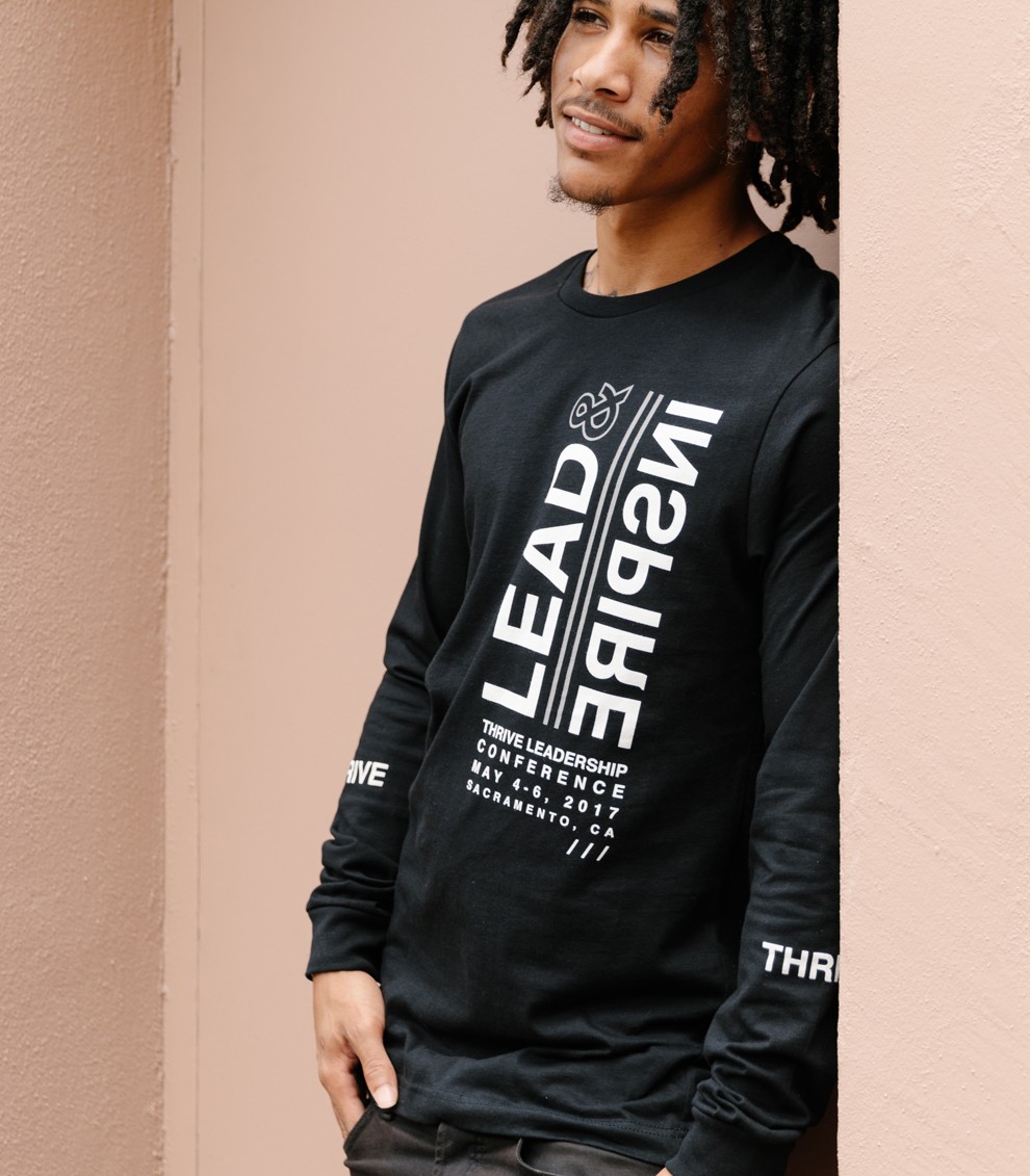 Man in black long-sleeve shirt