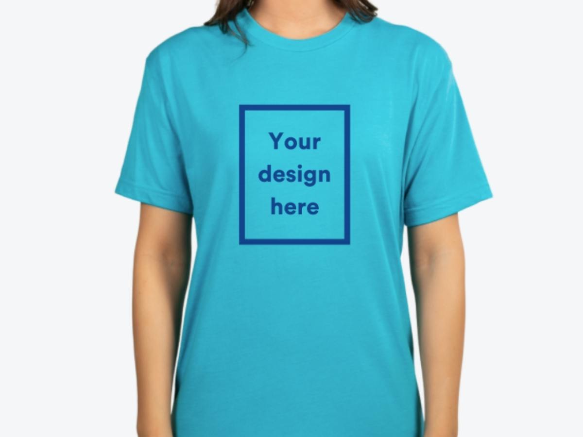 A teal custom shirt option.