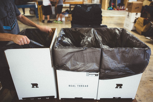 three boxes on a table 