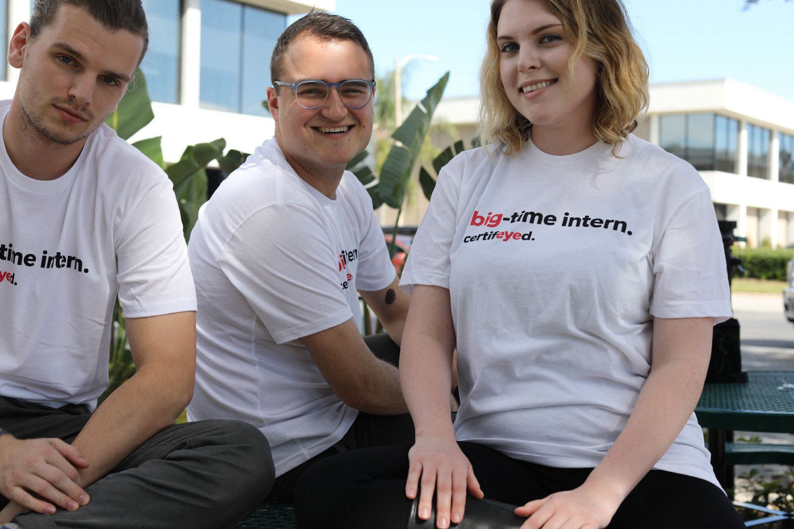three people sitting together