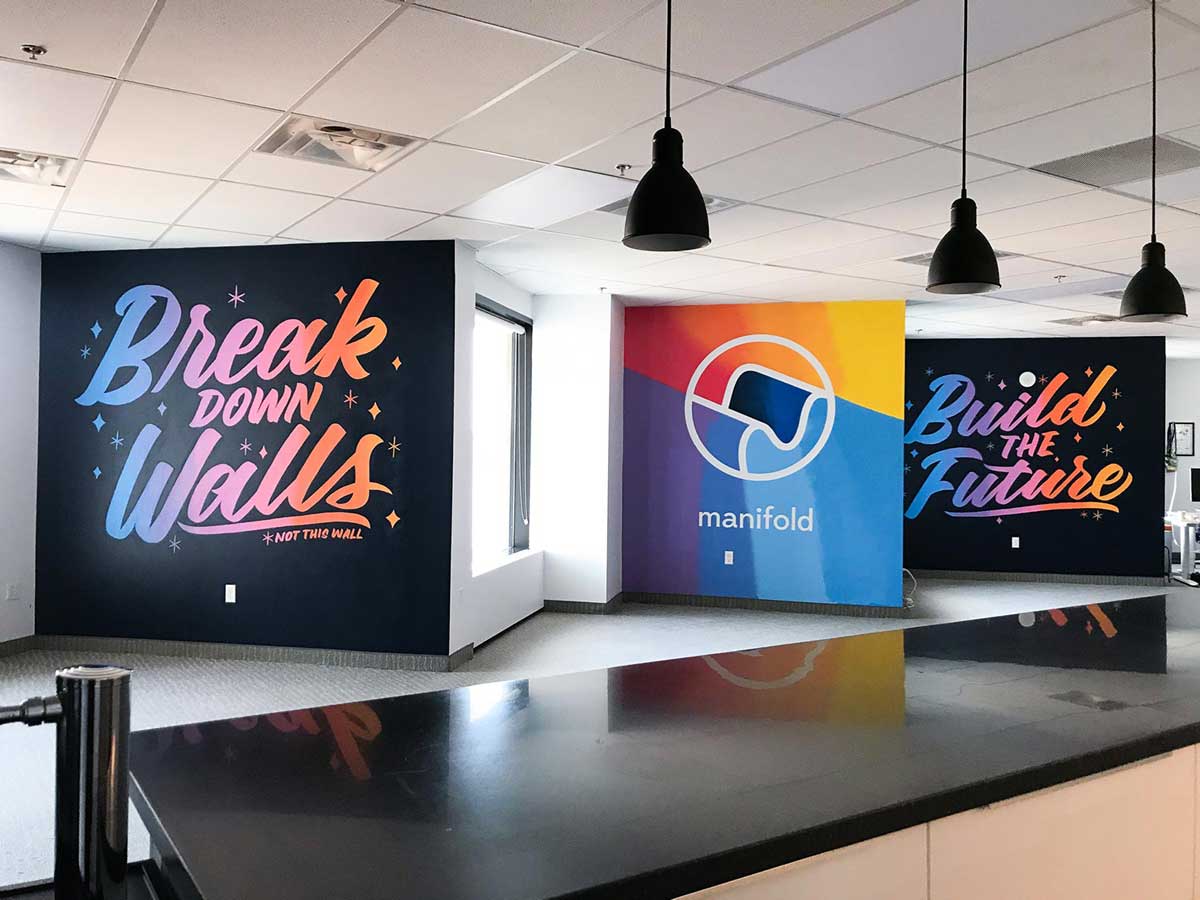 walls with handlettering on them