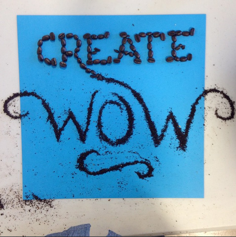 create wow coffee grounds sticky note