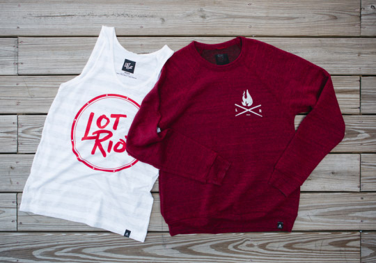 a tank top and sweater flat laid