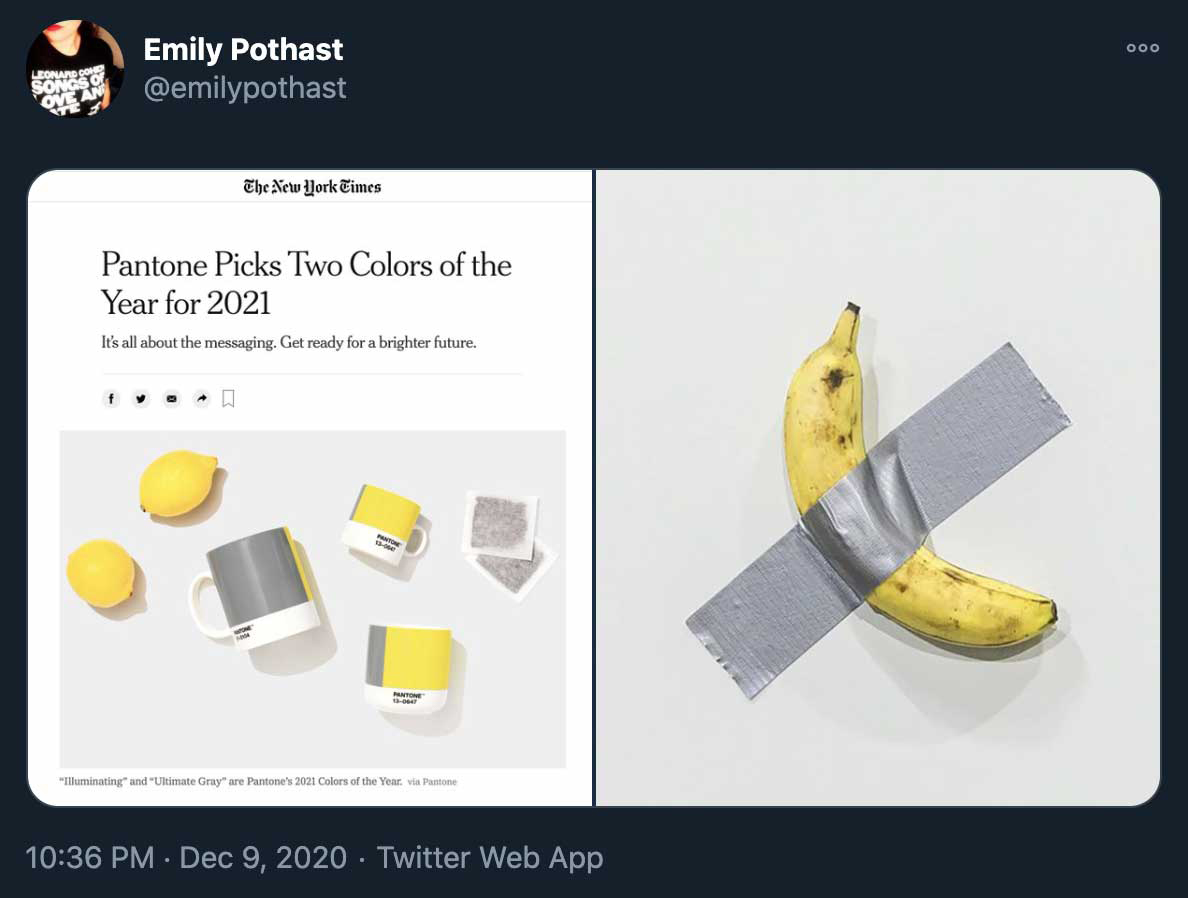 pantone picks screenshot banana