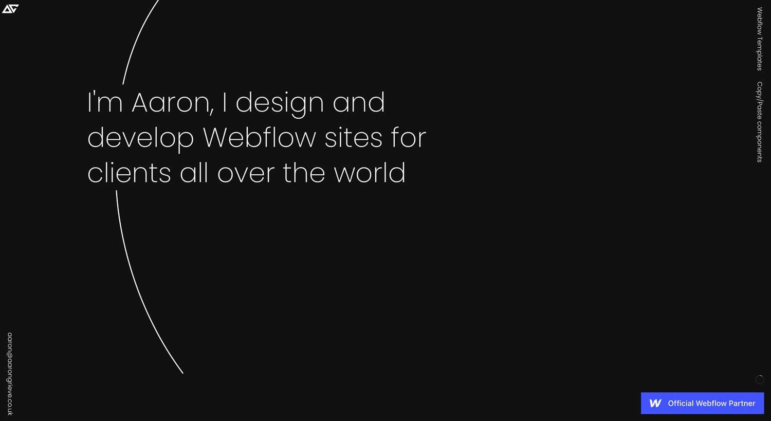 black website home with white texts