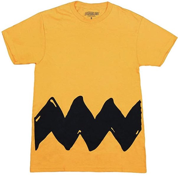 Charlie Brown's t-shirt: Yellow, with a black squiggle