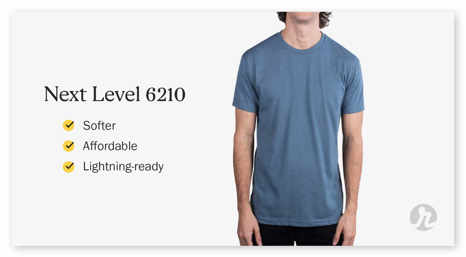man wearing blue Next Level 6210 shirt